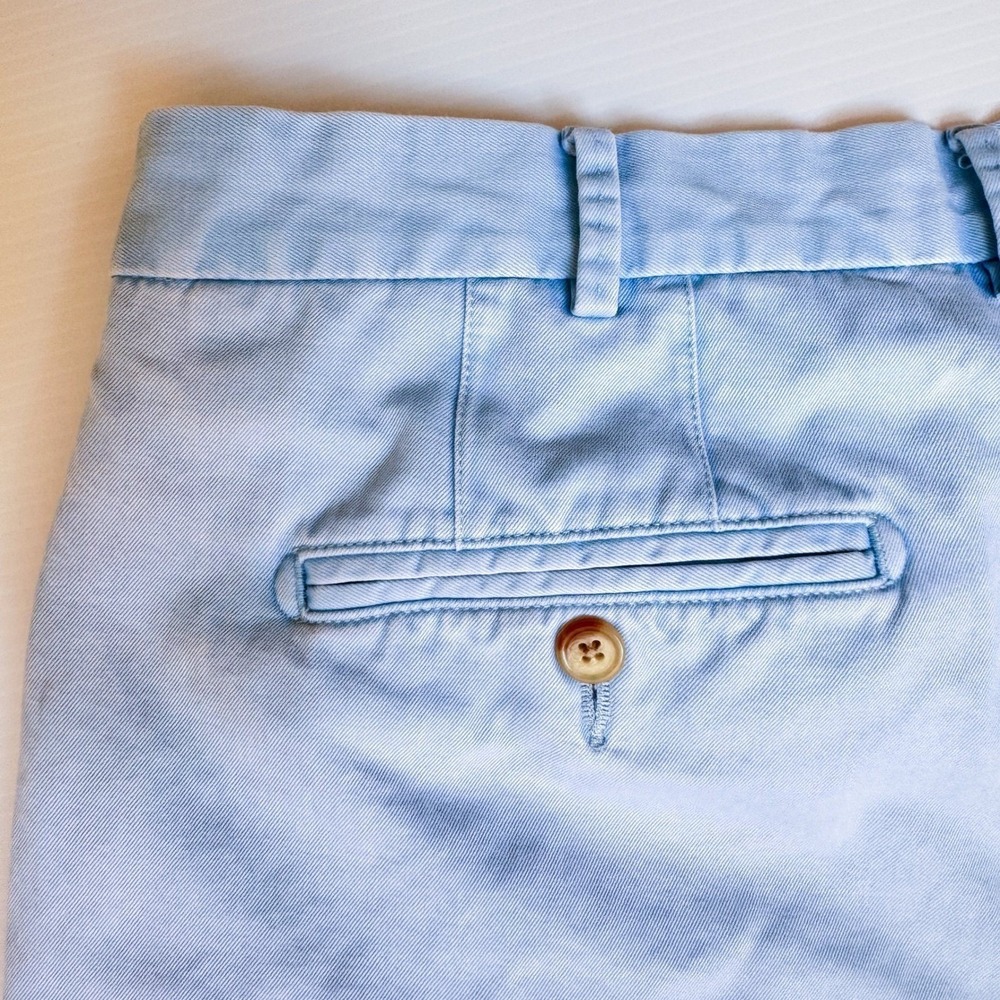 Peter Millar Chino Shorts Mens 42 Light Blue Golf Cotton‎ Twill Flat Front